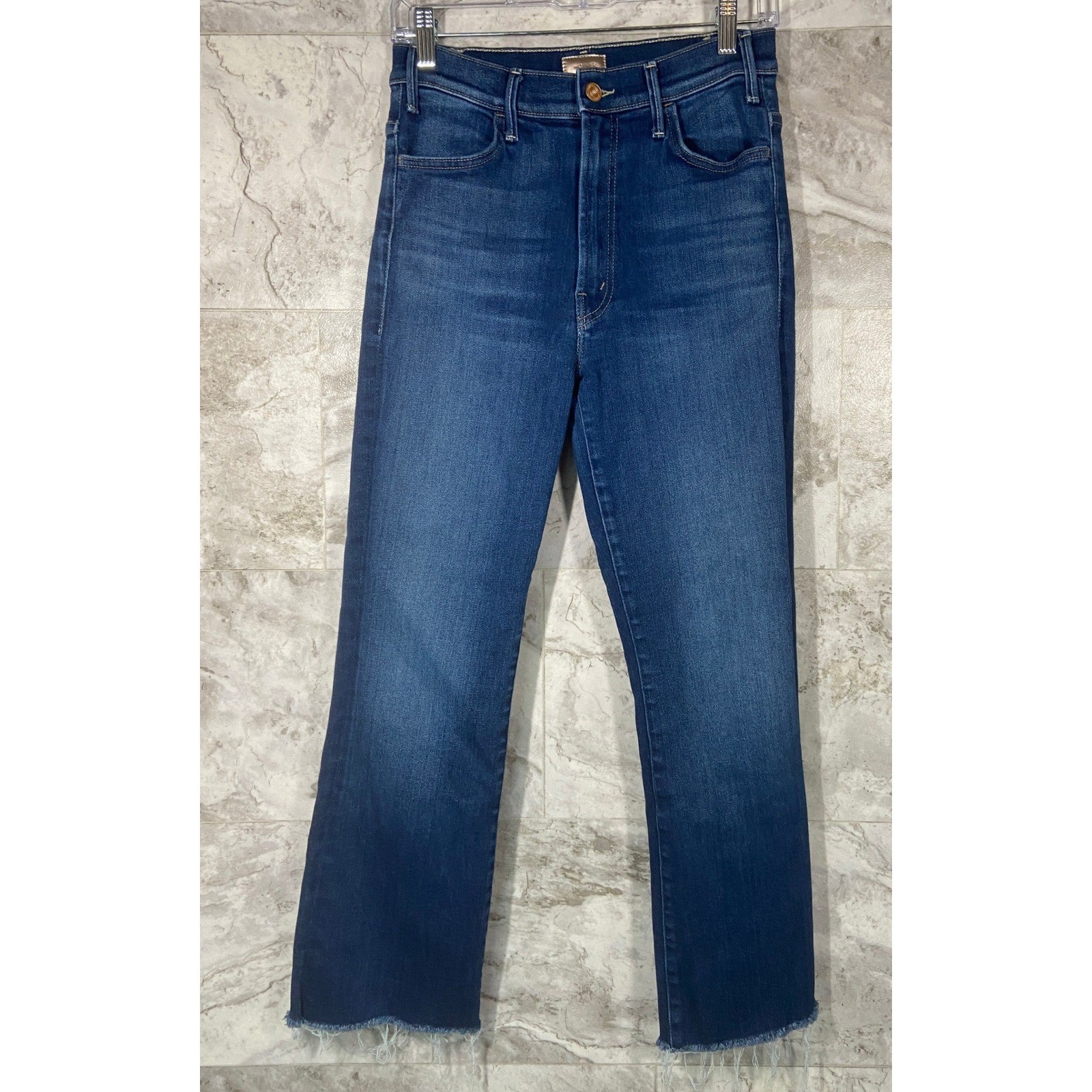 MOTHER The Hustler Ankle Fray Jeans in Wash Home Movies Women's Size 28