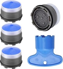 4PCS Faucet Aerator and 1PCS Key, 18.5mm Water Saving Cream