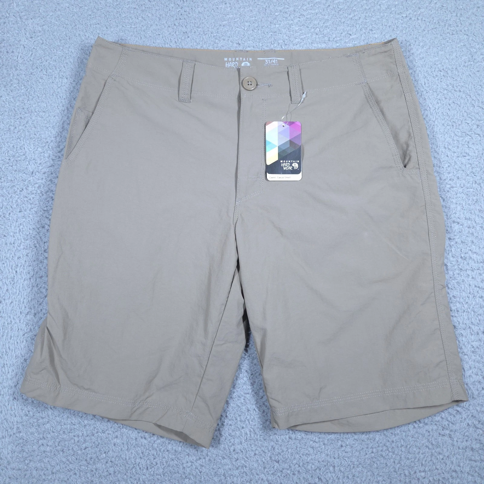 NEW Mountain Hardwear Castil Casual 10" Short Mens 31 Beige Nylon Hiking Outdoor