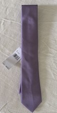 NWT CALVIN KLEIN Mens Neck Tie Solid Light Purple Modern Classic Silk Blend