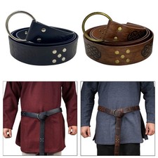 Medieval Belt Retro Style Embossed Costume Larp Cosplay Prop O Ring Belt