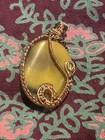 Handmade Copper Wrapped Crystal Pendant (Agate?) — photo 3