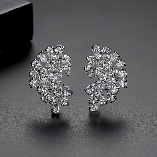 Mixed Color Jewelry Gradient Zircon Earrings Women's Banquet Gold Plated Fashion - Picture 5 of 14