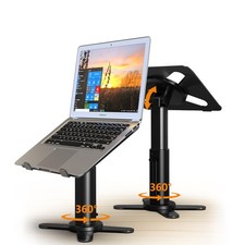 Standing Laptop Stand for Desk with 360  Rotating Base - Adjustable Height An...