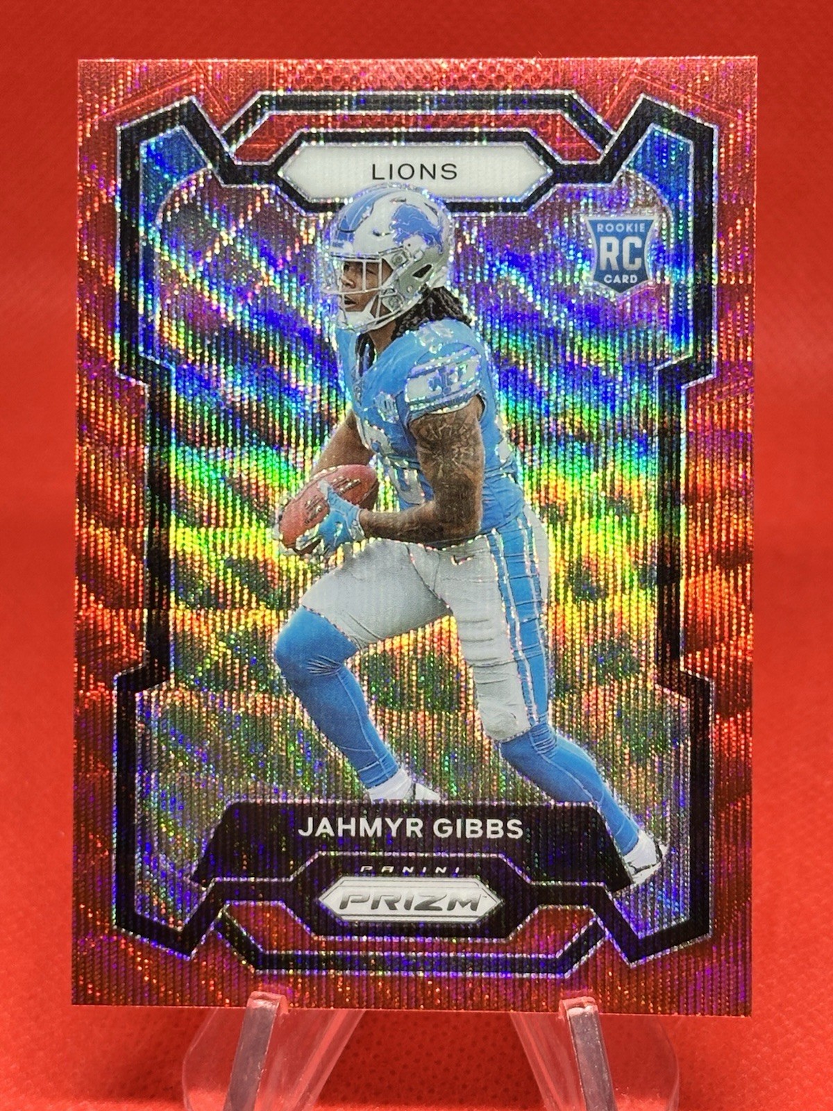 2023 Panini Prizm Jahmyr Gibbs Red Wave /149 Rookie SP Detroit Lions #331 🔥📈