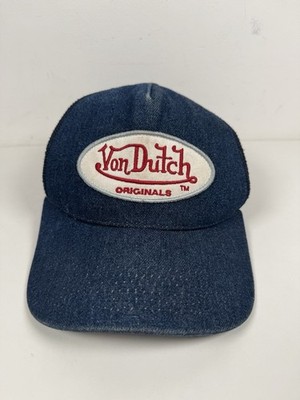 Von Dutch Truckermütze Kappe verstellbar blau dunkel Denim Patch Originals Y2K