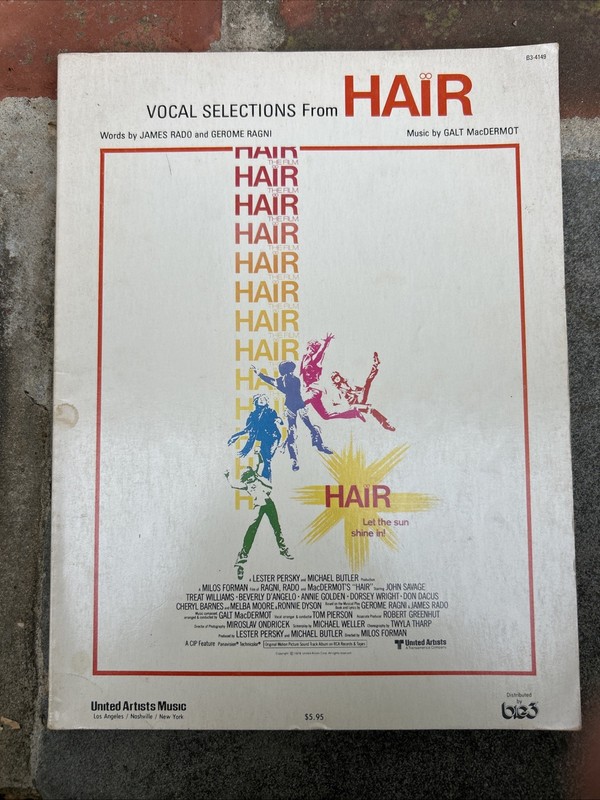 The Vocal Selections from Hair Galt MacDermot James Rado Sheet Music Book Piano