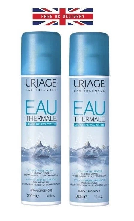 BUNDLE 2x300ml Uriage EAU Thermale Water Soothe Protect Face Body Baby Moisture