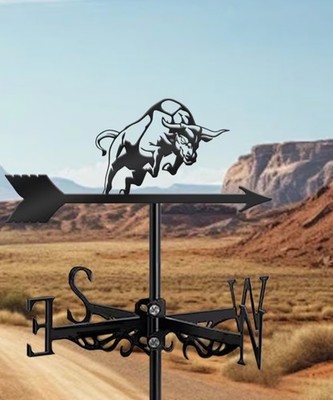 NEU METALL STIER WETTERFAHNE Garten Silhouette Ornament STIER BULL