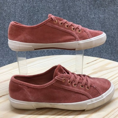 Old Navy Vulc Sneakers Womens 8 Corduroy Amelia Rose Pink Lace Up Casual Low Top