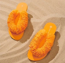 NEW Tory Burch Yo-Yo YoYo Squash Orange Flip Flops Women’s EVA Sandals Size 8