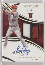2016 Panini Immaculate Rookie 58/99 Stephen Piscotty #127 Patch Auto 5w7
