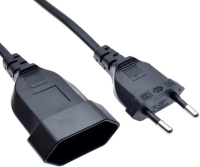 3M European EU 2 Prong Power Cord, VDE, Male to Female Extension, PC, PDU, UPS