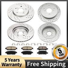 Front Rear Drilled Rotors Ceramic Brake Pads For Toyota Avalon 2005-2007 Solara