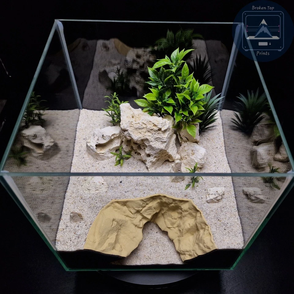 Cueva túnel madriguera - Decoración de hábitat natural para acuario, terrario, peces, reptiles Foto 4 de 4