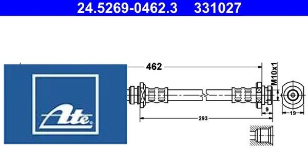 ATE 24.5269-0462.3 Bremsschlauch Vorderachse Vorne FüR Nissan-image