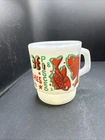 VINTAGE ANCHOR HOCKING FIRE - KING PISCES COFFEE MUG CUP MCM  white ZODIAC