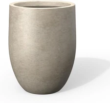 Tall Concrete Planter, 21.7-Inch Height Weathered Concrete Large Indoor Outdoor