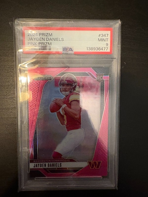 Jayden Daniels 2024 Rookie Pink Prizm PSA 9