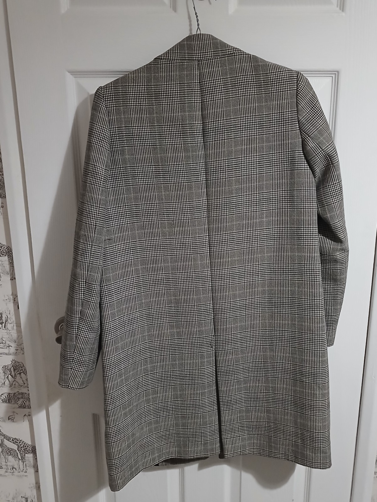 Zara Basic Women's Grey Check Double Breasted Lon… - image 2