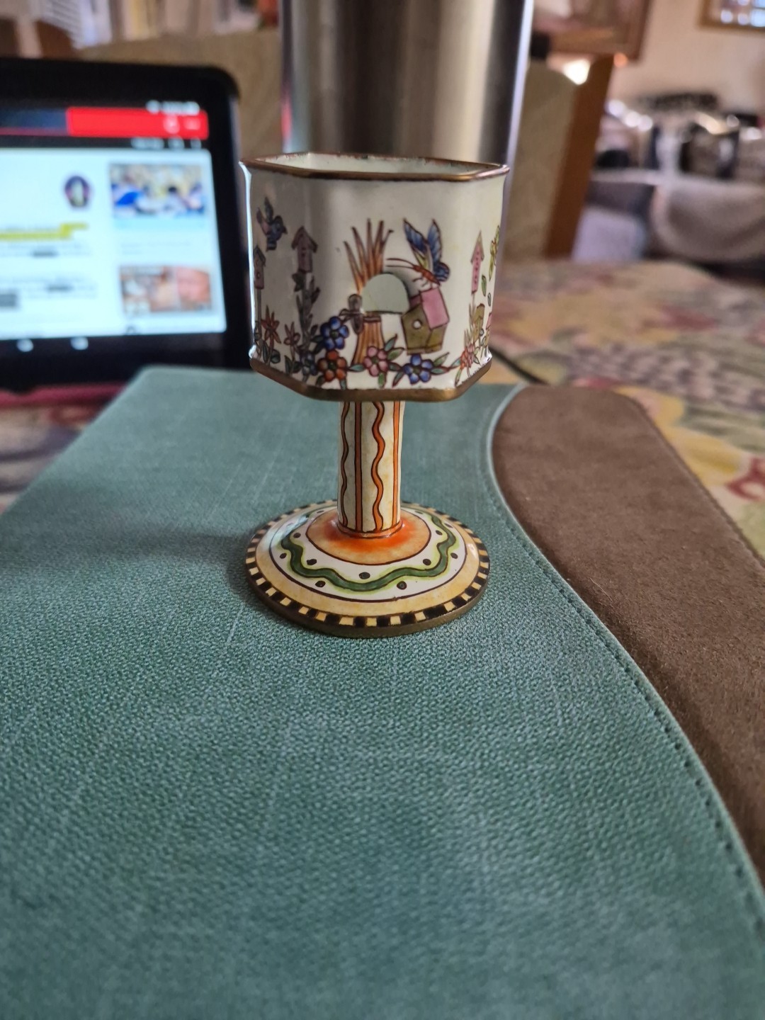 VTG Empress Arts Birdhouse 2 Piece Trinket Box Multi-colored Hand ...