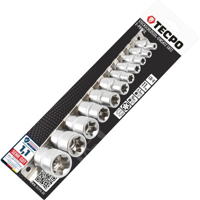 TECPO AUßEN TORX STECKSCHLÜSSEL SATZ 1/4 3/8 ZOLL NÜSSE E4-20 STECKNÜSSE NUSSSET