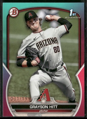 Grayson Hitt 2023 Bowman Draft Aqua/Pink Gradient #BD-57 /199 Diamondbacks