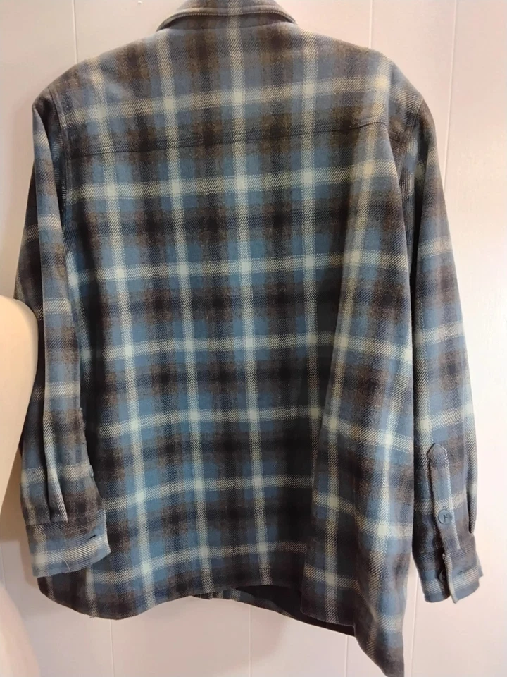 Куртка Venezia Jeans VJ синяя клетчатая шерстяная смесь размер 18/20 полностью на подкладке на пуговицах - Изображение 3 из 3