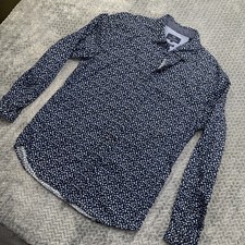 Michael Brandon Feather Shirt Mens Sz Med Slim Fit Long Sleeves Button Front