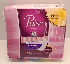 Poise Incontinence Pads for Women #6 Ultimate regular, 33 Pads, Disheveled Packs