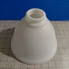 Vintage MCM White Milk Glass Torchiere Diffuser 8”x6"x 2-1/4" Lamp Shade Ripple