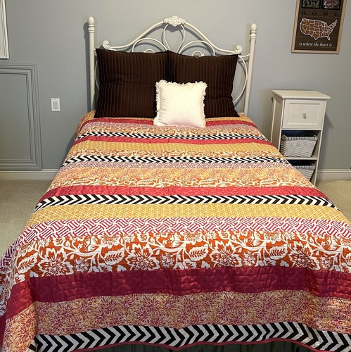 Seventeen Comforter Full Queen With Shams Size Multicolor Pink Brown Orange