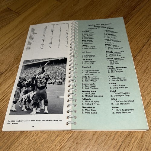 1982 UNIVERSITY OF ILLINOIS / FIGHTING ILLINI - FOOTBALL PRESS GUIDE - Picture 8 of 15