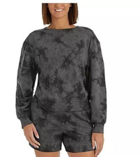Member's Mark Ladies Tie Dye Lightweight Sweatshirt Black/Gray Size Medium bx41