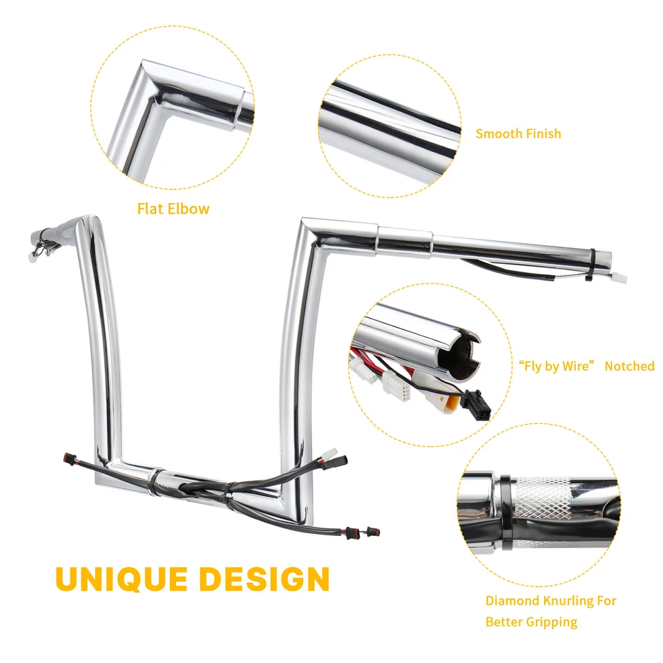 Guidão Road Glide pré-conectado para Harley Touring FLTR 16-23 12" elevação 1,5" gordura - Imagem 4 de 4