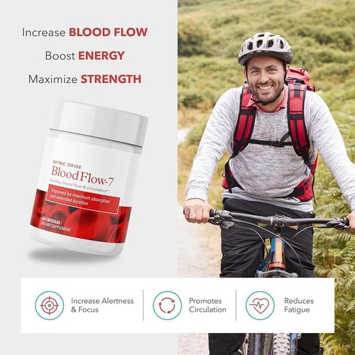 :Blood Flow-7 Nitric Oxide Pre Workout Muscle with Nitrosigine 60 Capsule - Picture 7 of 9
