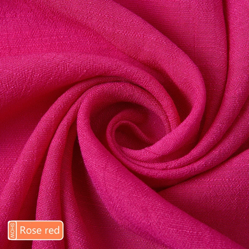 Linen Cotton Fabric Plain Flax DIY Material Craft Clothes Dress Shirt Summer Red - Image 4 of 4