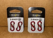2x Lot Pack of Nite Ize Plastic S-Biner Size #0 - 2 Ct (4 Total) - CHOOSE COLOR