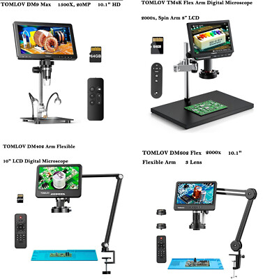 #ad TOMLOV Digital Microscope Coin Microscope Magnifier Soldering Microscope USed $35.99