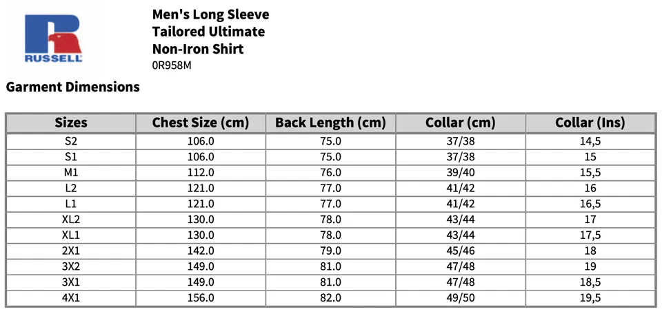 Russell 958M Camicia Da Uomo A Maniche Lunghe Su Misura In Cotone Senza Pieghe - Immagine 2 di 4