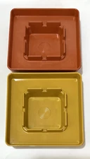 Stacking Ashtrays Made in the USA Plastic Mid Century Mod Colors