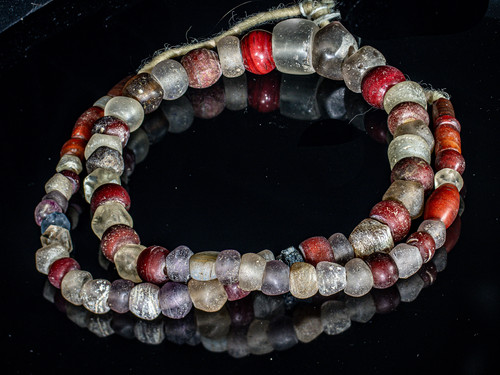 A Long Strand of Cornaline D'Aleppo and Dutch Dogon Glass Beads CRBM_10609