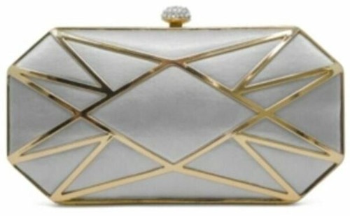 Inc Alea Kupplung Umhängetasche geometrisch Goldkette Strass Druckschloss Hartschale - Bild 4 von 4
