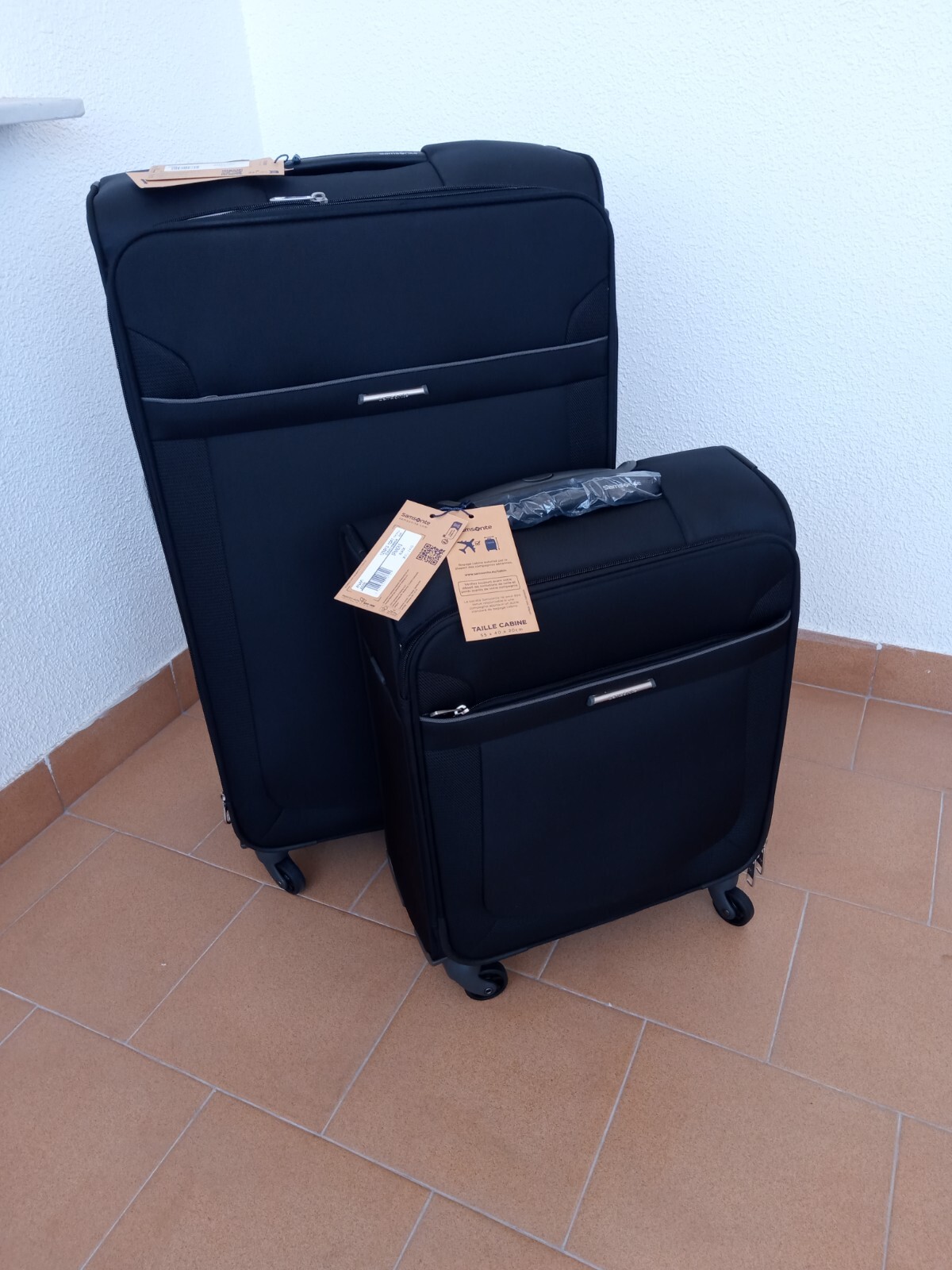 Set 2 maletas Samsonite negras, talla L + talla S