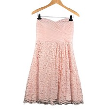 Parfait Pink Mesh Lace Strapless Ruched Formal Mini Dress 4 Coquette Fairy