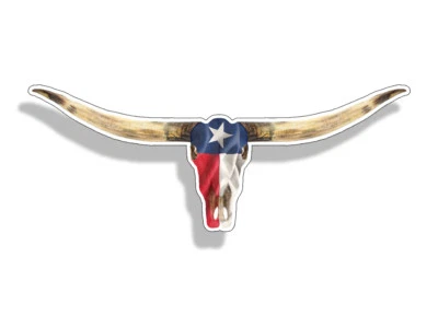 REAL STICKY Texas Longhorn Lone Star Sticker TX State Flag Laptop Car Vehicle Window Decal