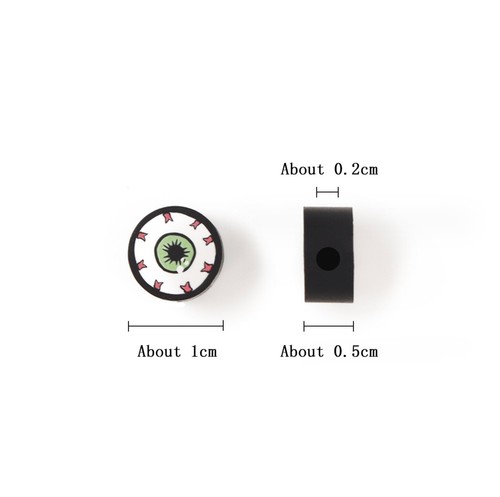 10MM Creepy Eyeball, Halloween Themed Polymer Clay Beads - Picture 3 of 3