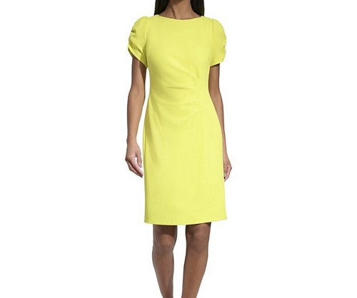 Karl Lagerfeld Paris | Ruched-Sleeve Bodycon Dress (Chartreuse)