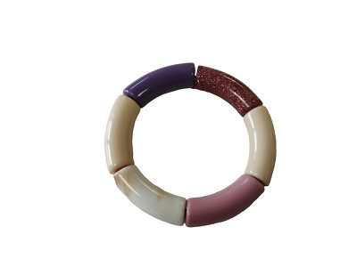GRAOU ARMBAND aus bunten Acrylperlen elastisch Jonc Art Modern 43 /EBUG