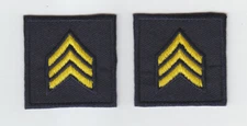 SGT Sergeant Chevron MEDIUM GOLD on MIDNIGHT collar patches SOLID STYLE
